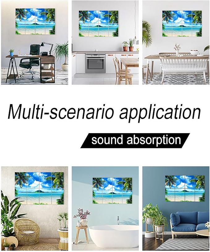 YPY Decorative Soundproof Wall Panels Acoustic Panels: Sound Absorbing Wall Art, Noise Canceling Wall Panels Recording Studio Acoustical Treatments 8 Pack 48x32 Inches