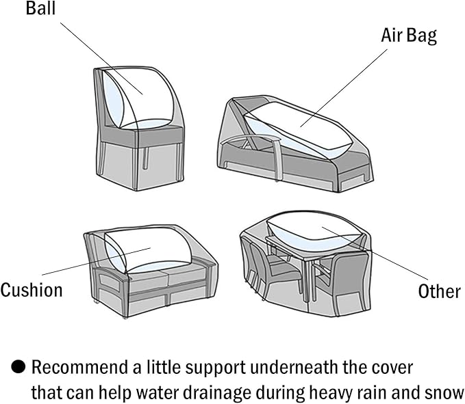 F&J Outdoors Heavy Duty Waterproof Anti-UV Rip-stop Fabric Extra Large Patio Furniture Covers, Grey, 160"x92"x35"