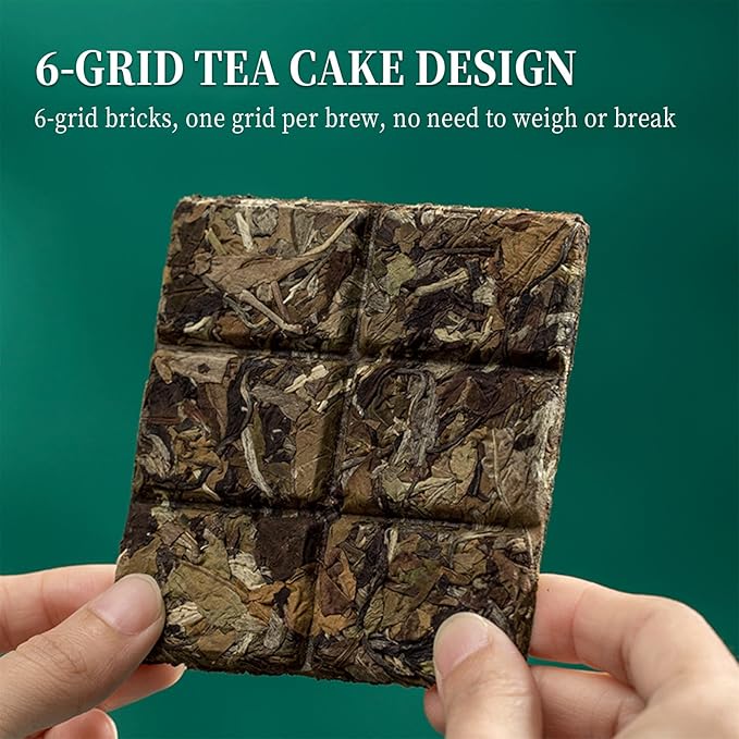 Organic White Tea Cake - White Organic Tea 6 Boxes Gift Set Cakes - 2023 Harvest Hand Picked, 6.34oz / 180g Chinese Fujian Ancient Gongmei Tree Premium Gifts for Home, Office,Camping Drinking