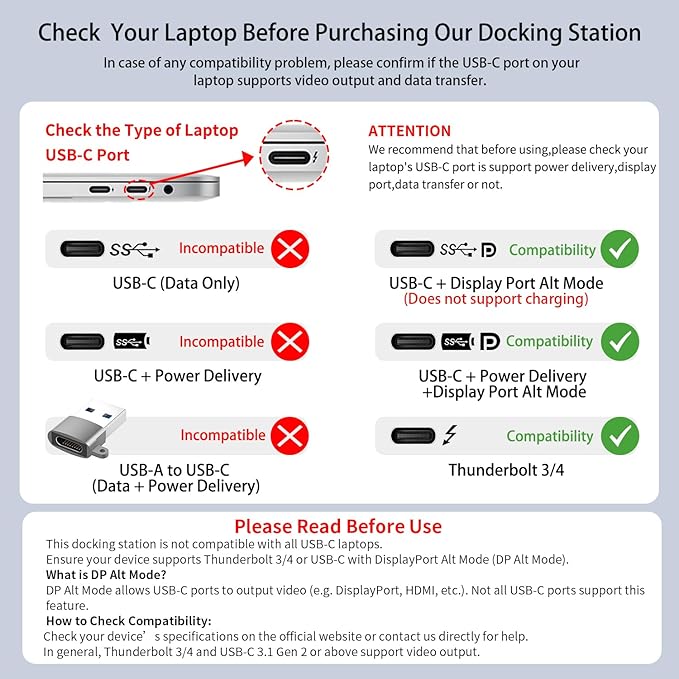 Docking Station 3 Monitors for HP/MacBook/Dell/Lenovo/Surface, USB C Docking Station with Dual 4K@60Hz HDMI & 4K DP, 14-in-1 USB C Hub with 100W PD, USB-A/C 3.1, 1Gbps Ethernet, SD/TF, 3.5mm Audio/Mic