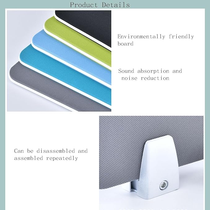 Table Mounted Modesty Panel ，Sneeze Guard Desk Divider， with Slot Sound Proof Mounted Privacy Panel，for Office Cubicle(Silver,80cmX30cm)