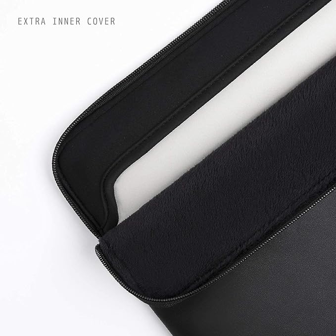Comfyable Slim Laptop Sleeve Compatible with 13 Inch MacBook Air 13 in M4 M3 M2 M1, 13" MacBook Pro, PU Leather Bag Water-Resistant Cover Case, Black