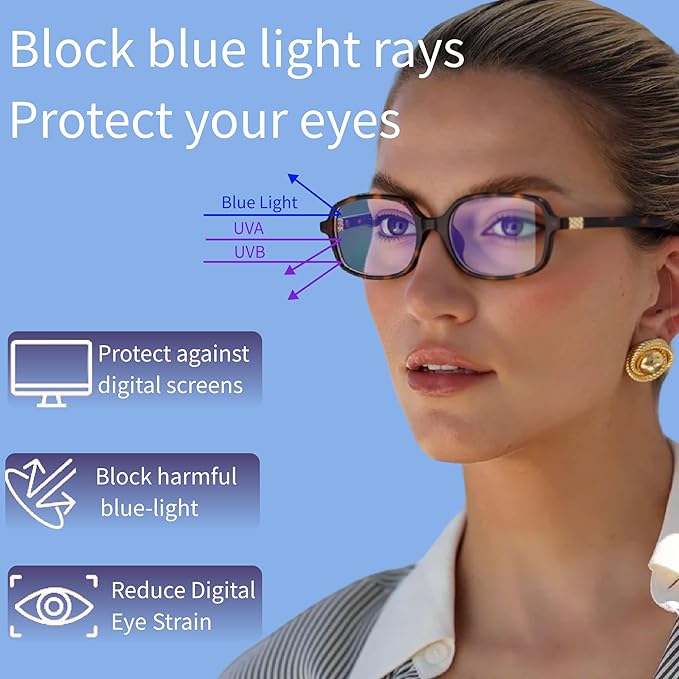 hnbliv Retro Rectangle Blue Light Blocking Glasses for Women 90s Fake Eyeglasses Y2K Fashion Computer Glasses Tortoise Frame