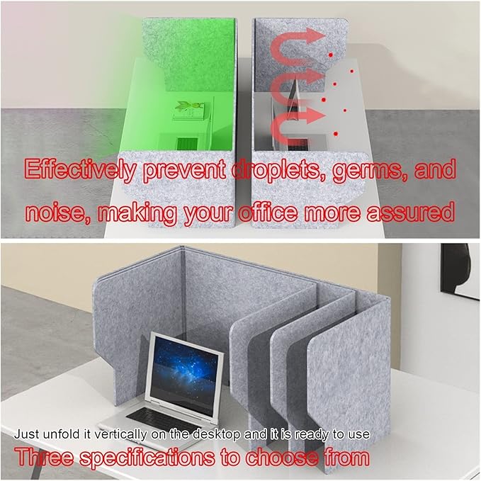 Desk Partition Desk Privacy Panel Desk Divider Desk Partition Sneeze Guard 24, 32, 39″W X 20″H X 20″D Privacy Panel Desktop Soundproof Divider, Portable No Installation Required Classroom Privacy Sc