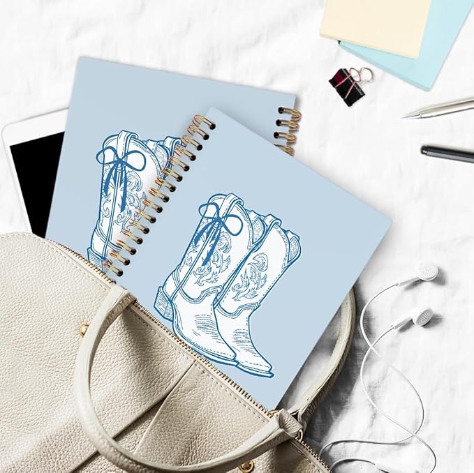 dvhdajed Western Cowgirl Spiral Notebook, Walk in Love Cowgirl Journal Notebooks, Western Preppy Spiral Journal for Girls Women, Cowgirls Office School Supplies Gifts, 5.5x8.3 In