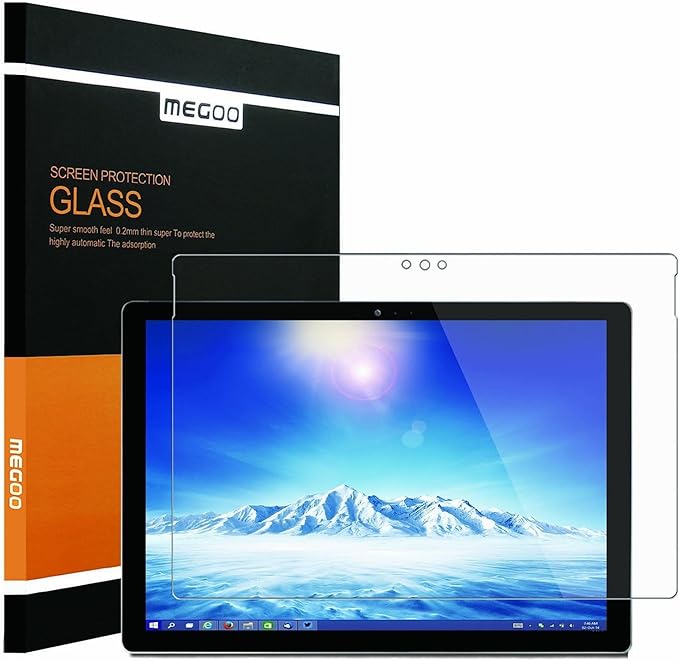 Megoo Screen Protector for Surface 3 10.8 Inch, Tempered Glass - Bubble Free - Ultra Clear - High Sensitive Screen (Lifetime Replacement)