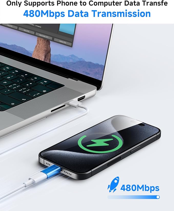 MFi Certified USB C to Lightning Adapter 4-Pack, 27W Fast Charging & Data Sync, Lightning to USB Type C Cable Adapter Compatible with iPhone 14/13/12/Pro/Max, iPad, AirPods, with Anti-Loss Lanyard