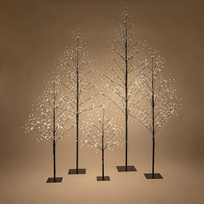 4 Ft Black Fairy Light Tree Artificial Tree Bedrom Décor Black Home Decor, 390 Warm White LED Lights