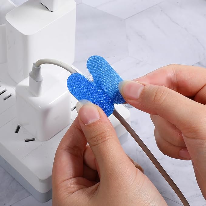 32 PCS Self-Adhesive Cable Labels, Multi Color Durable Write On Cord Label Wire Labels Computers Cable Management and Identification Waterproof Self-Adhesive Nylon Cables Label(8 Colors)
