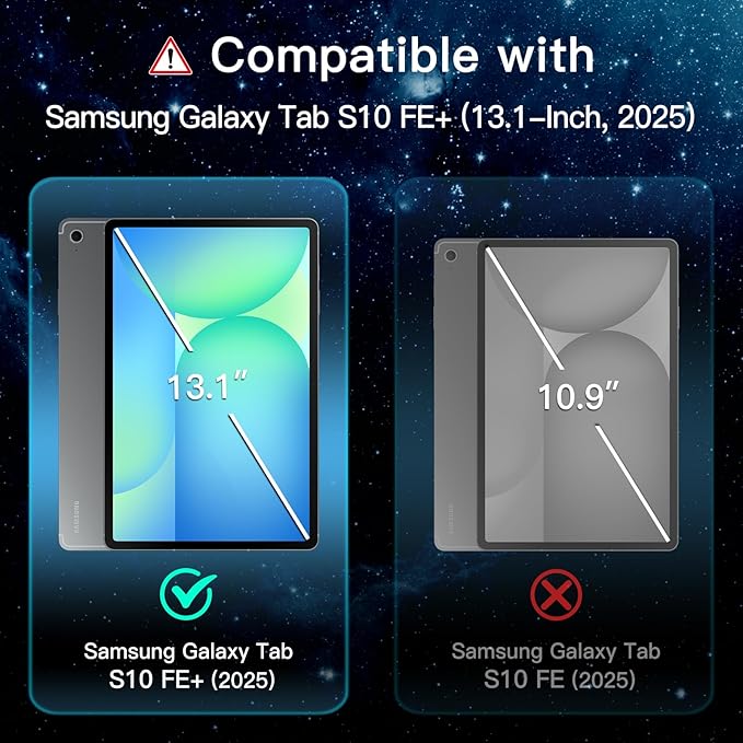 JETech Screen Protector for Samsung Galaxy Tab S10 FE Plus/S10 FE+ 2025 (13.1 Inch), with Easy Installation Frame, 9H Tempered Glass Film, HD Clear, 2-Pack