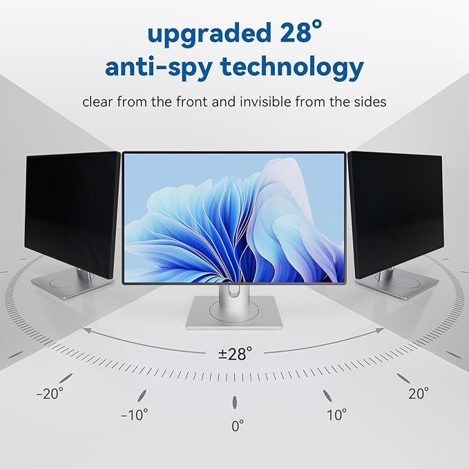 [2-Pack] Magnetic 27 Inch Computer Privacy Screen Protector for 16:9 Monitor, Removable 27in Private Filter for Anti Glare Block Blue Light, Screen Cover Shield Office Shade for Desktop TV Monitor