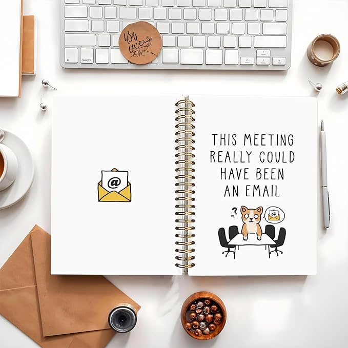 LIANGW Meeting Notebook - This Meeting Really Could Have Been An Email Journal, Office Gift for Coworkers, Bosses, Dog Notebook Journal, Funny Work Spiral Notebook, 5.5x8.3 Inch