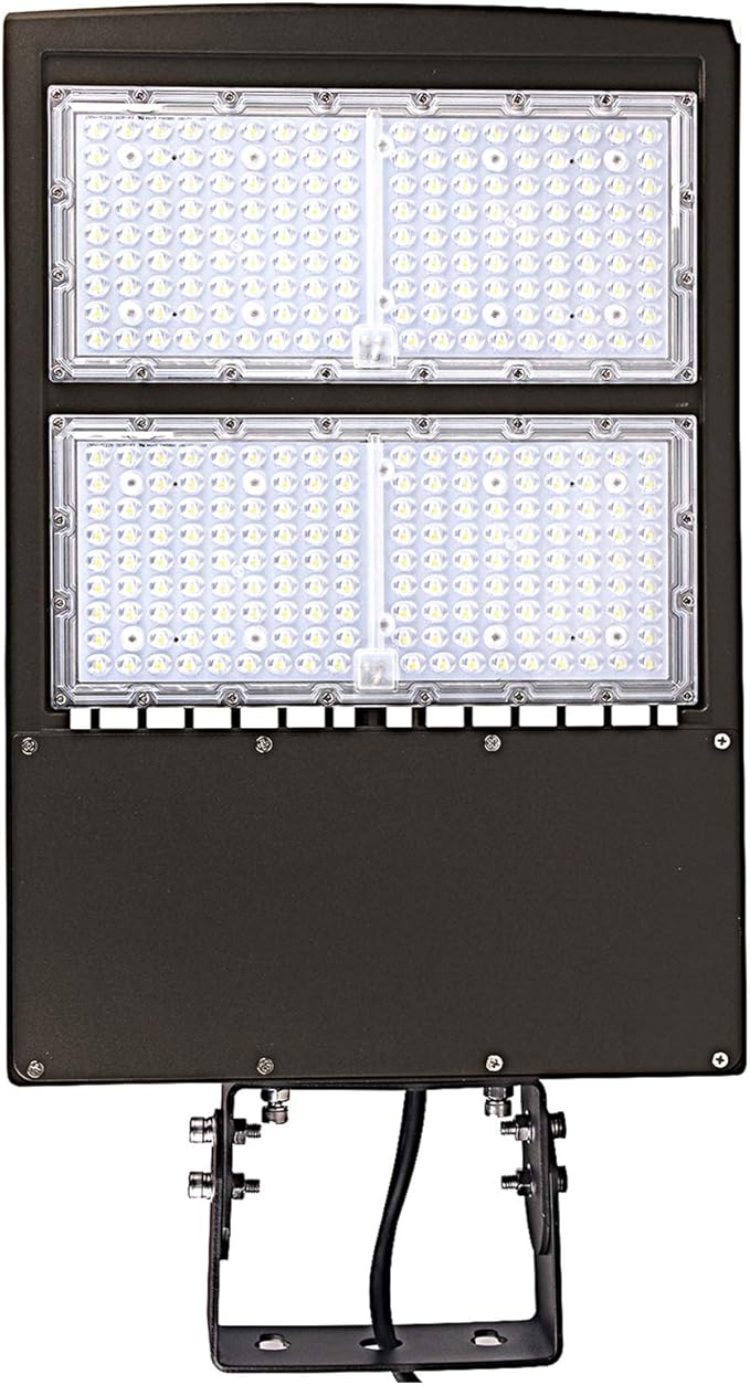 300W LED Parking Lot Area Lights, Dimmable LED Shoebox Lights, 20KV Surge Protector Built-in, LED Street Lights with Yoke/Wall Mount, 40,500LM DLC UL 5000K 100-277VAC
