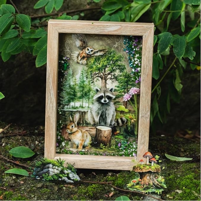 Dwpetzo 150Pcs PET Forest Landscape Stickers for Journaling and Scrapbooking, 6 Themes with Pine Trees Woodland Animals Wooden Stumps Moss Nature Scene Stickers for Junk Journal Supplies, Collage