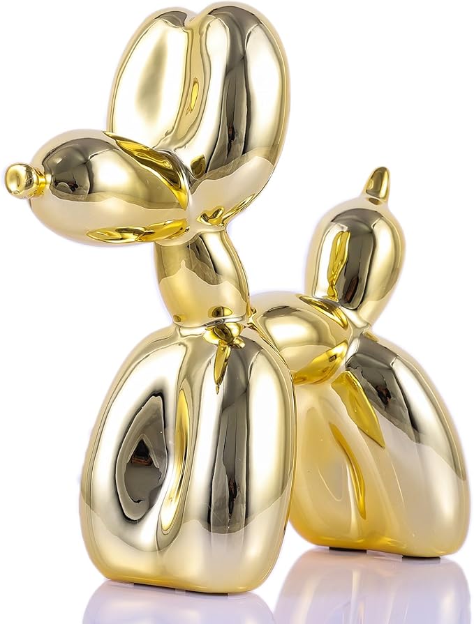 Balloon Dog Sculpture Modern Home Decor Collectible Figurines Funky Statues for Bedroom Trendy Animal Decor for Coffee Table Living Room Decor Art Resin Decor Office Standing Desk Decor