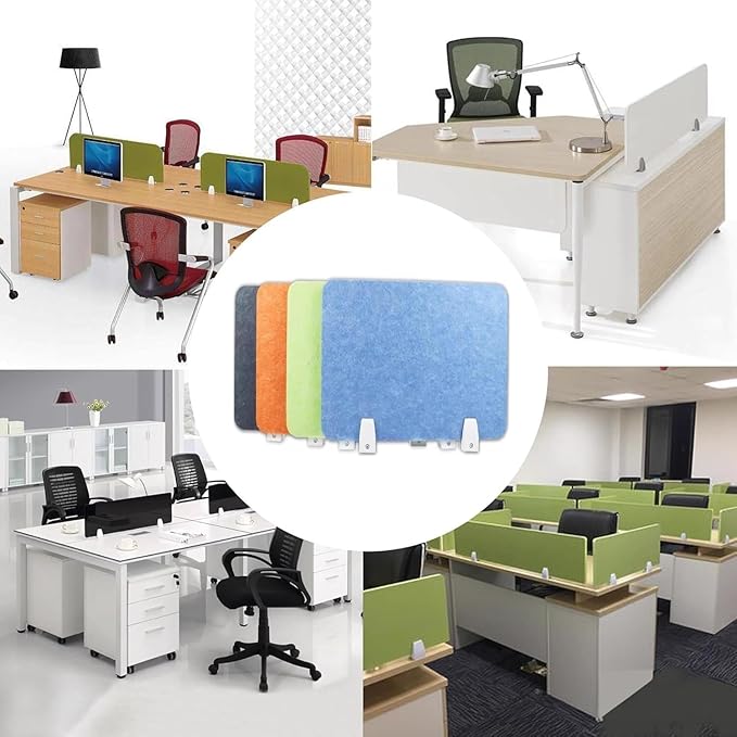Desk Privacy Screen Soundproof Partition Clip – Vertical Divider for Classroom Library Office Decor (Green 30x100cm) Enhance Focus & Productivity