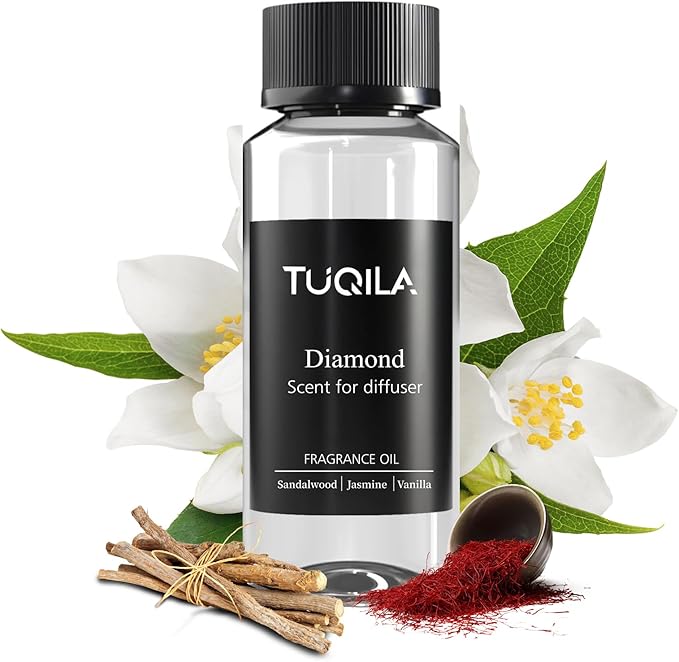 Tuqila Luxury Waterless Diffuser Oil Diamond - 120ml Pure Essential Oil for Cold Air Diffusers, Premium Hotel-Grade Fragrance Oils, Long-Lasting Home & Office Aromatherapy Scents