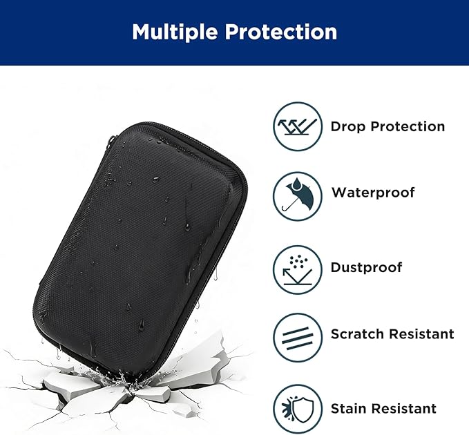 SUPVAN E11 Nylon Hard Protective Travel Case, Waterproof Shockproof Scratch Resistant Carrying Case for E11 Label Maker and Tapes, External Hard Drive, Power Bank, Cell Phone, Cable