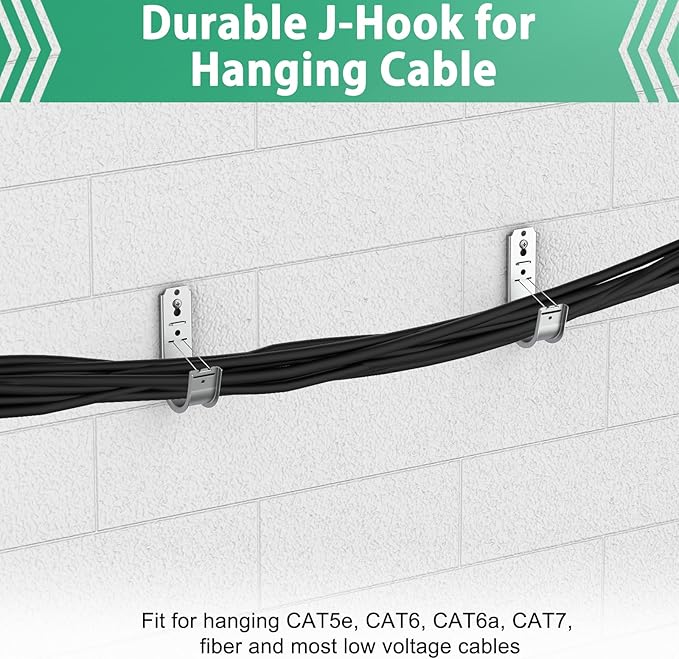 50 Pack 2 Inch J Hook Wall Mount J Hook with Retainer Clip