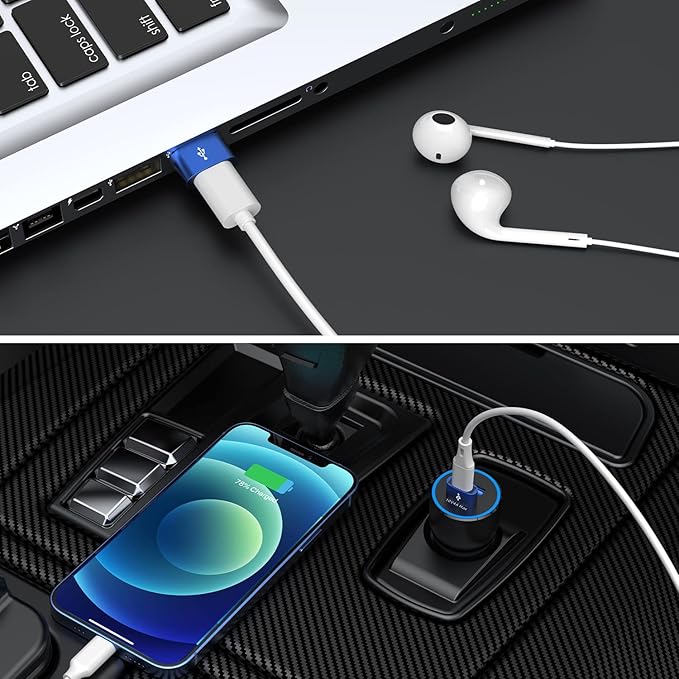 JXMOX USB C Female to USB Male Adapter 4-Pack,Type C to USB A Charger Converter for iPhone 16 15 14 13 12 11 Pro Max,Samsung Galaxy Note 20 S24 S23 S20,Apple iWatch Watch Series 7 8,AirPods iPad Pro