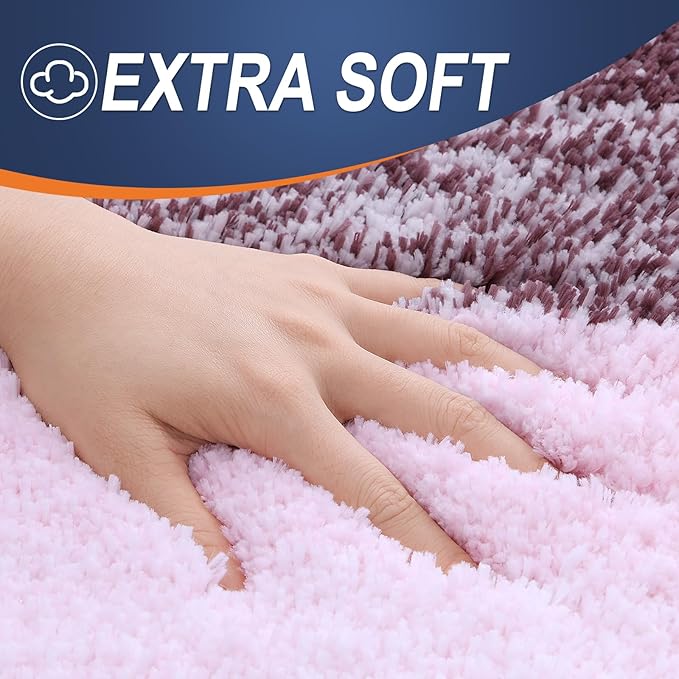 OLANLY Bathroom Runner Rugs 47x24, Extra Soft Absorbent Microfiber Bath Rugs, Rubber Backing, Quick Dry, Machine Washable Bath Mats for Bathroom Floor, Tub and Shower, Home Decor Accessories, Mauve