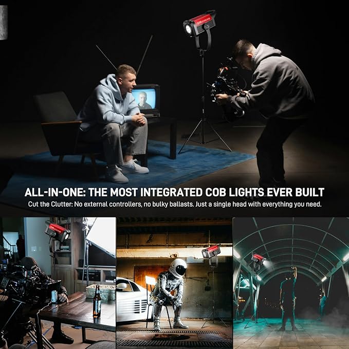 GVM 700W Spotlights LED Video Light,29100lux/1m(Bare Light),Photography Lighting Kit with APP Control, Continuous Lighting with Bowen Mount,CRI 97+, COB Lamp Beads,2700K-6800K