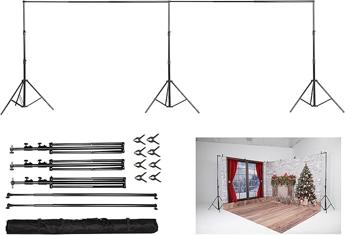 Kate 10x20ft (3x6m) Photography Backdrop Frame Stand for Room Set Adjustable Heavy Duty Photography Background Support System Kit