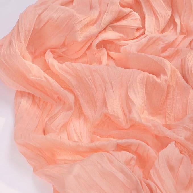 Socomi 3pcs Coral Peach Fall Thanksgiving Cheesecloth Table Runner Boho Rustic Gauze 120 inch 10FT Cheese Cloth Runner for Wedding Party Baby Shower Birthday Home Decor Holiday Decorations