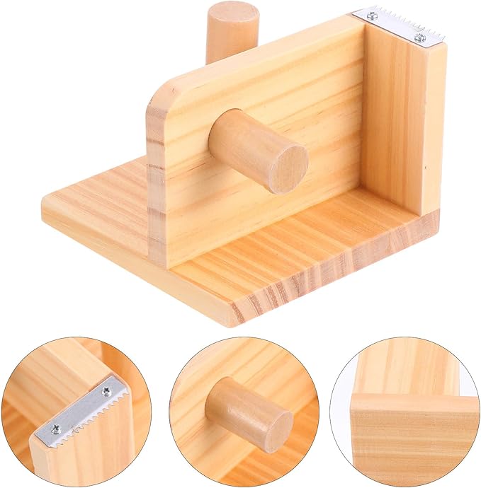 JOINPAYA Wooden Tape Dispenser and Cutter Stationery Tape Holder Desktop Cutting Tool Creative Office Seat for Packaging and Crafts