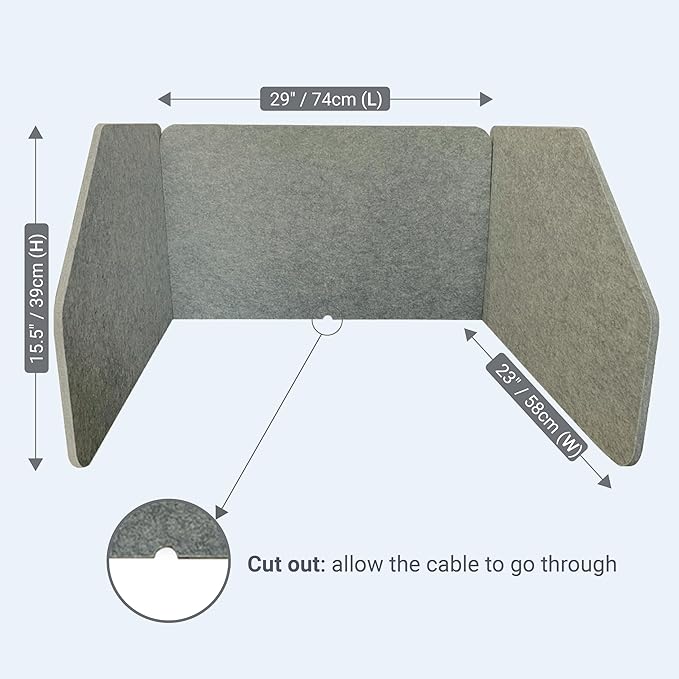 29.1"x22.8"x1.2" Acoustic Desk Divider, Sound Absorbing, Freestanding Soundproof Privacy Panel, Reduce Noise, Increase concentration, Made from High Quality Polyester (Abalone)