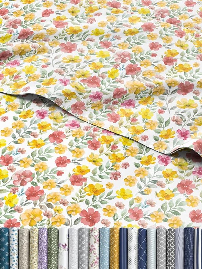 Floral Sheets - Watercolor Floral Bed Sheet Set - 1 Flat, 1 Fitted & 2 Pillowcases w/ Deep Pockets - Comfy, Wrinkle & Fade Free Boho Botanical Bedding - Soft, Breathable and Cooling - King Size New