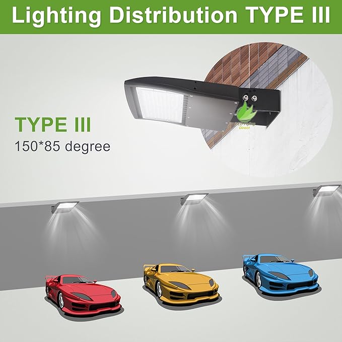 150W LED Parking Lot Lights, Outdoor Dimmable LED Flood Lights, 20KV Surge Protector, 450W MH Equiv, Yoke/Wall/Flood Mount LED Shoebox Lights DLC UL 5000K 100-277V