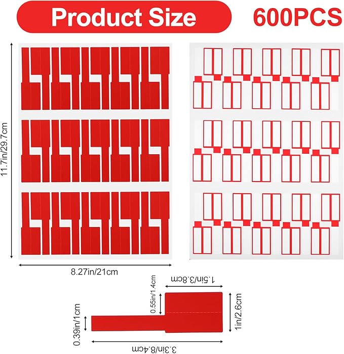 600 Pcs Ethernet Cable Labels,Cord Tags Labeling,Waterproof Cord Tags Labeling,Multicolor Wire Markers for Management,Self Adhesive for Laser Printer and Handwriting