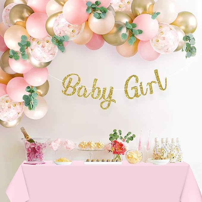 WNINK 6 Pack Gender Reveal Plastic Tablecloths, Disposable Rectangle Pink and Blue Pastel Tablecloth, Table Covers for Boy or Girl Gender Reveal Party Baby Shower Birthday Party Decorations 54" x 108"
