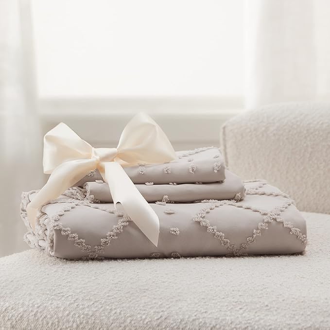 Bedsure Boho Oversized King Duvet Cover - Linen Breathable & Soft Boho Bedding, Machine Washable Comforter Cover for All Seasons, Includes 1 Duvet Cover 120"x98" with 2 Pillow Shams & Zipper Closure