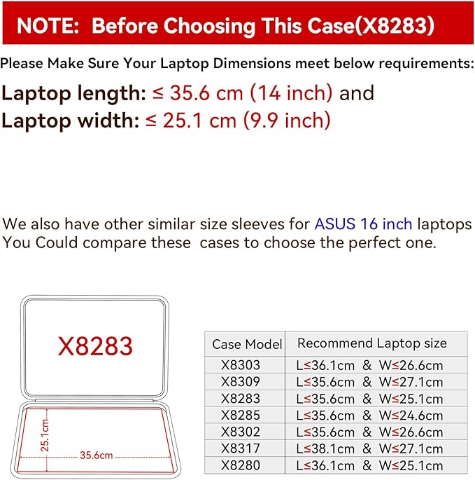 Smatree Hard EVA Protective Sleeve Compatible for 16 inch ASUS Vivobook 16 M1607,for 16 inch ExpertBook B3 B3605/B5 B5605, 16inch Vivobook Pro 16X N7601/Pro 16X OLED/Pro16/S 16 FLIP OLED Case (X8283)