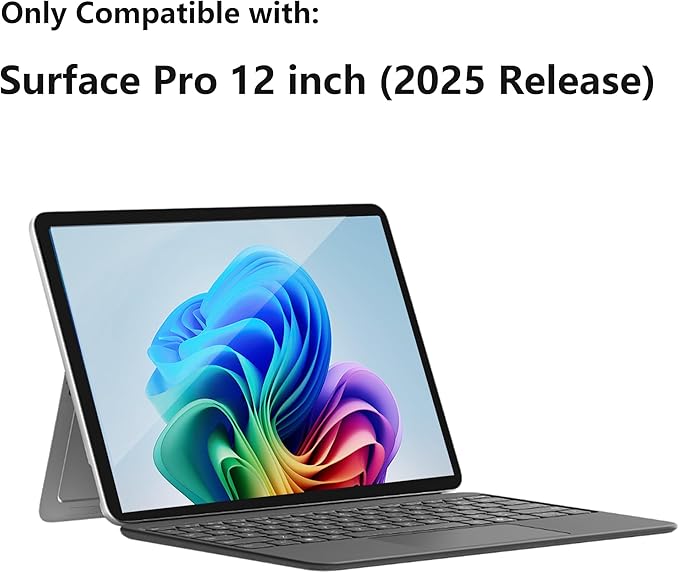 Megoo AmorShield Screen Protector for Surface Pro 12 inch [3X Shatterproof Protection], [9H+ Military Grade], HD Clear Tempered Glass, Anti-Fingerprint, Easy Installation No Bubble, 2 Pack