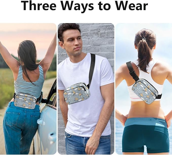 Kawaii Snow Trunk Fanny Pack for Women Men Water Resistant Fashion Waist Packs with Adjustable Strap Belt Bag for Travel Workout Jogging Hiking 21219434