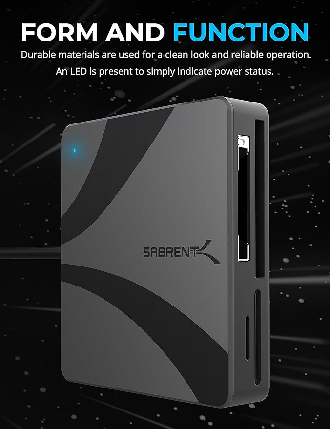 SABRENT USB-C Multi-Card Reader for CFexpress Type B, CFast 2.0, and microSD/SD Cards (CR-C4PM)