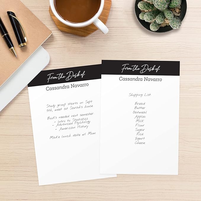 from The Desk of Personalized 4" x 6" Sticky Note Pads/Modern Set of 3 Custom Pads / 50 Sticky Sheets Per Pad/Customized Note Pads Made in The USA