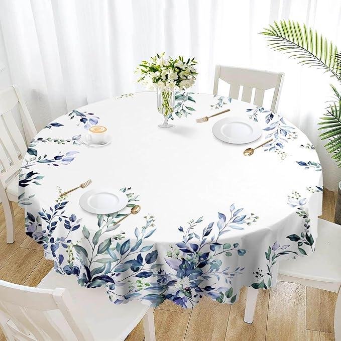 Eikione Kitchen Tablecloth 70 inch Round Boho Tablecloths Polyester Table Cloth for Party Restaurant Banquet Dining Buffet Table Picnic Decorations