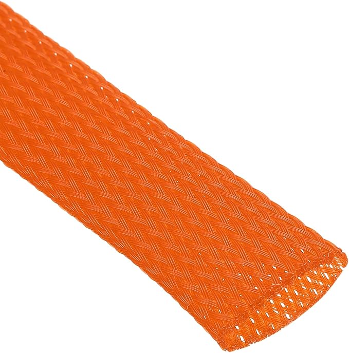 uxcell Expandable Sleeving,1 3/16-inch 25ft Cable Sleeve, Orange