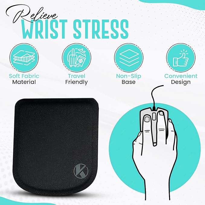 KOVEHN Ultra-Thin Portable Laptop Wrist Rest Pads (Onyx Black)