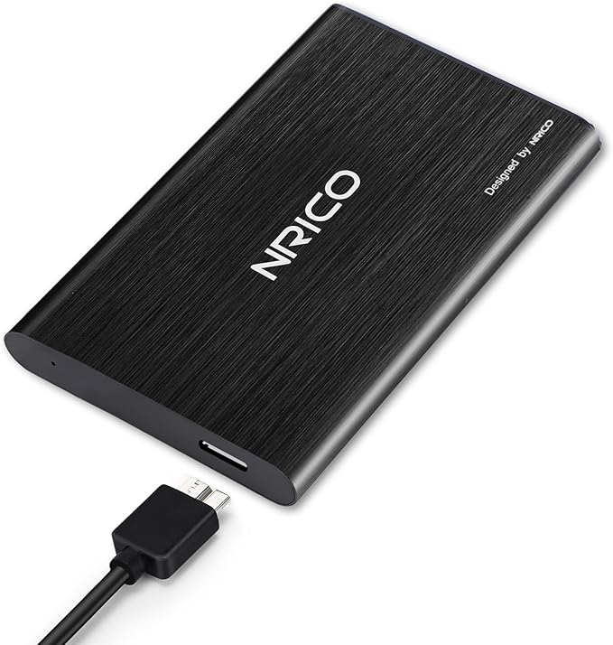 NRICO Ultra Slim 750GB Portable External Hard Drive USB3.0 HDD Storage Compatible for PC, Desktop, Laptop,Mac,PS4, Xbox one (Black, 750, GB)