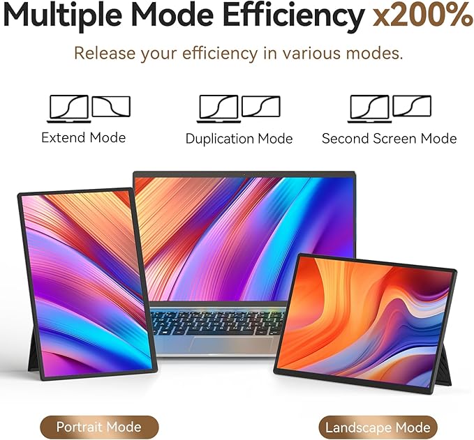 Larksmile 16” Portable Monitor - 2.5K QHD Laptop Screen Extender IPS Screen 100% sRGB External Portable Display with Stand Travel Monitor for PC Windows MAC Switch Phone Xbox PS4/5
