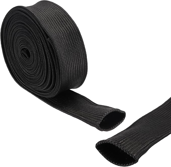 uxcell Insulation Cable Protector,35mm/1.38 Inch-5m/16 Feet High Temp Fiberglass Sleeve Black