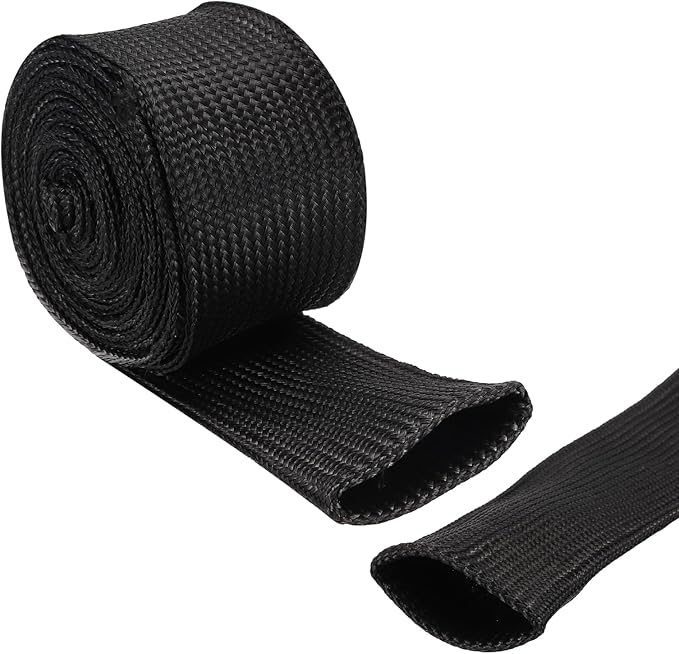 uxcell Insulation Cable Protector,40mm/1.57 Inch-3m/10 Feet High Temp Fiberglass Sleeve Black