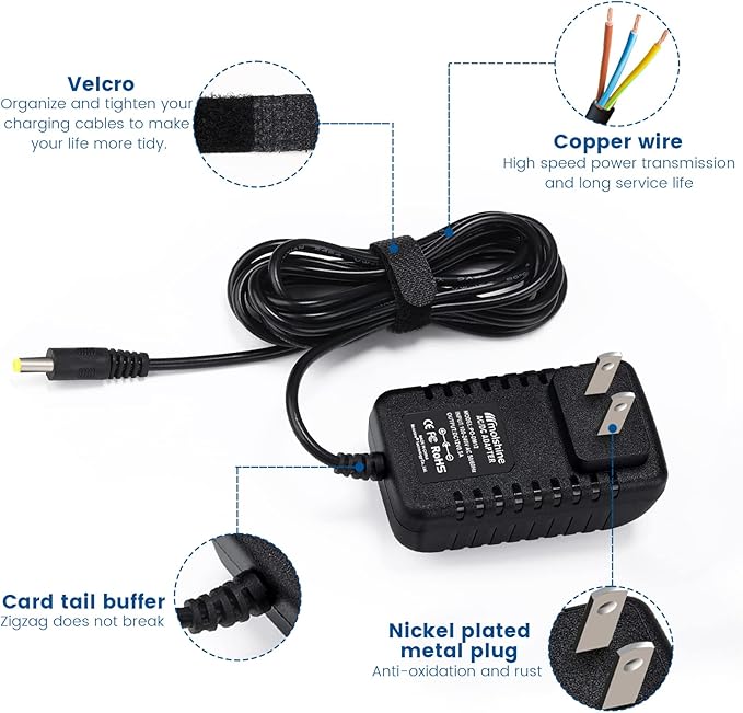 molshine (6.6ft Cable 12V AC DC Adapter Compatible DYMO 1758460 LabelManager 260P LM-260P (1754490) 280 LM-280 (1815990) 360D LM-360D (1754488) 420P LM-420P (1768815) Power Supply Rapid Charger