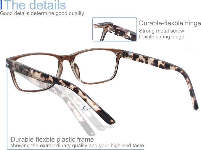 MODFANS Progressive Multifocus 1.0 Reading Glasses,Blue Light Blocking Glasses,Anti-Glare,Anti-Eye Fatigue,UV Protection for Computer/TV/Tablet/Phone,Readers with Comfort Sping Hinge