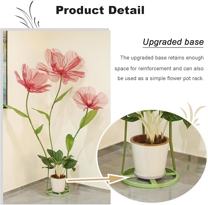 Giant Flowers for Decoration,Wedding Reception Essential Decoration,5.6 Ft Big Artificial Silk Flower with Stems and Stands,Party Banquet Background Decor，Home Decor（Orange Champagne）